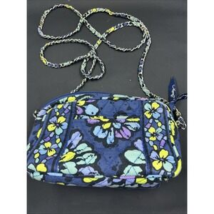 Vera Bradley Mini Handbag Purse Navy Shoulder Crossbody Indigo Pop Retired
